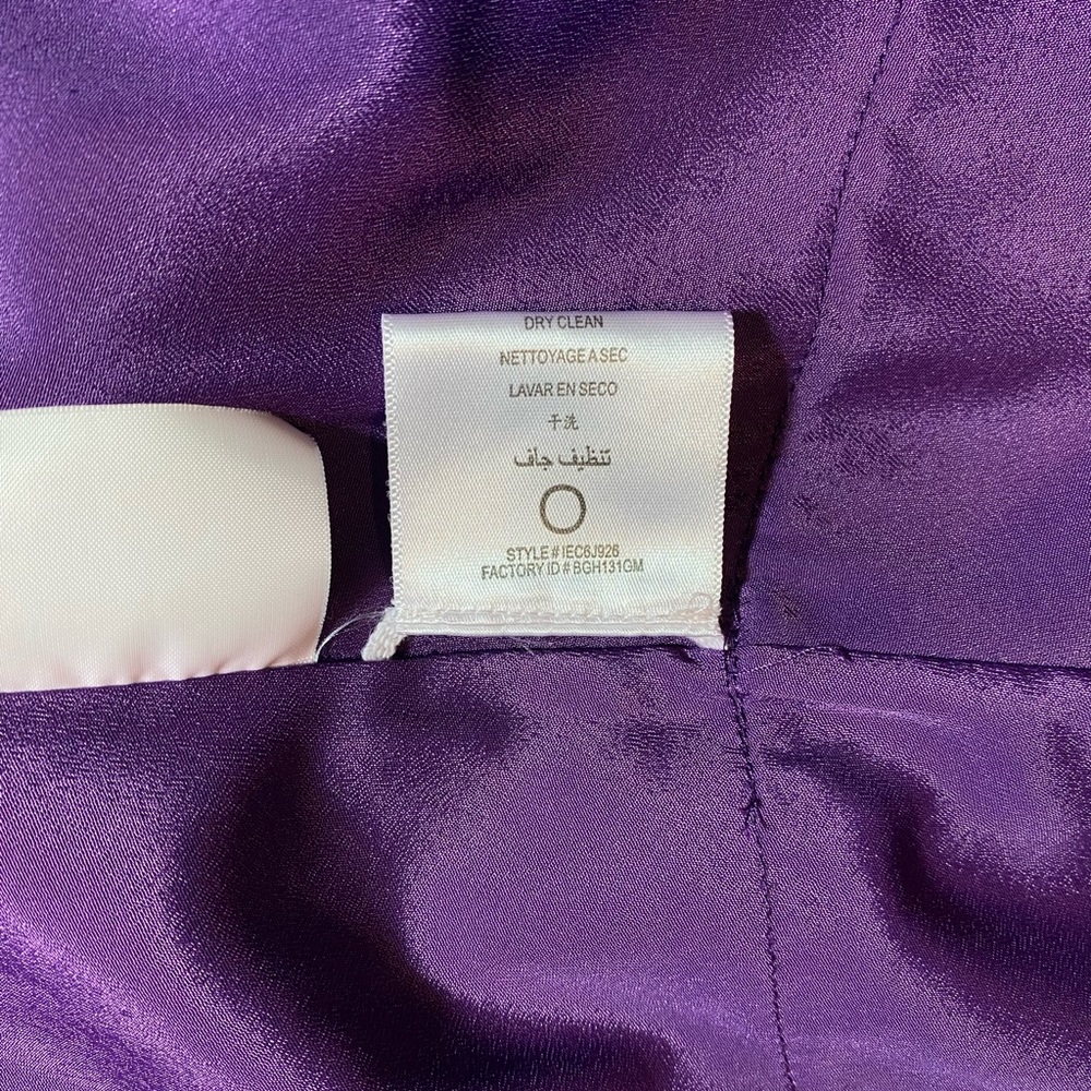 BCBGMaxAzria Strapless Sweetheart Neck FitFlare Tiered Purple Mini Dress Size 0 - Picture 7 of 9